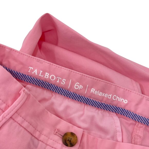 Talbots Womens Size 6Petite Baby Pink Relaxed Chino Pants Classic Slash Pockets - Picture 3 of 9